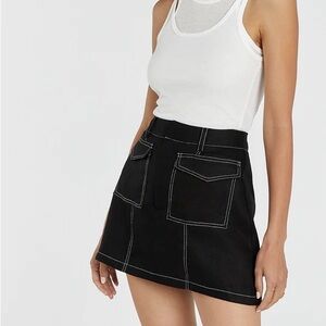 DISSH Black Linen Cargo Skort NWT S